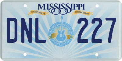 MS license plate DNL227