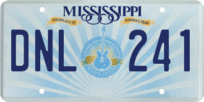 MS license plate DNL241