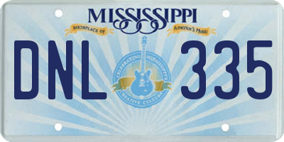 MS license plate DNL335