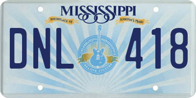 MS license plate DNL418