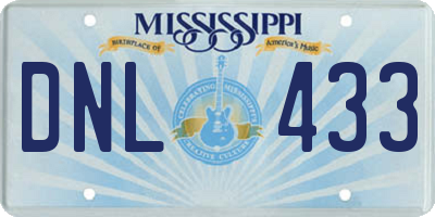 MS license plate DNL433