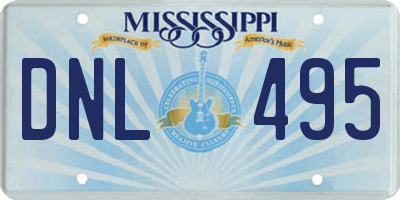 MS license plate DNL495