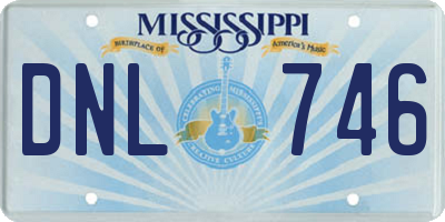 MS license plate DNL746