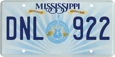 MS license plate DNL922