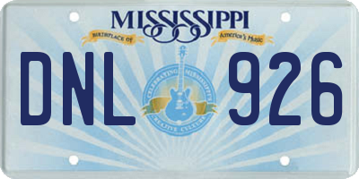 MS license plate DNL926