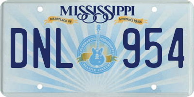MS license plate DNL954