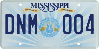 MS license plate DNM004