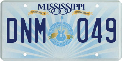 MS license plate DNM049