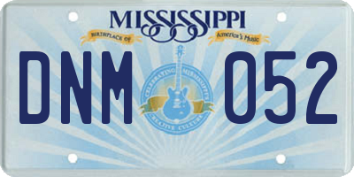 MS license plate DNM052