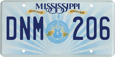 MS license plate DNM206