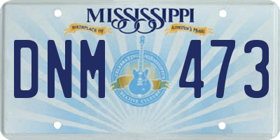 MS license plate DNM473