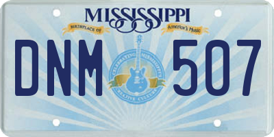 MS license plate DNM507