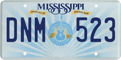 MS license plate DNM523
