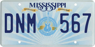 MS license plate DNM567
