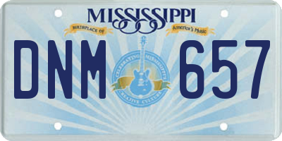 MS license plate DNM657