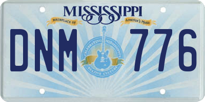 MS license plate DNM776