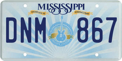 MS license plate DNM867