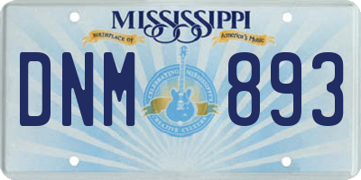 MS license plate DNM893