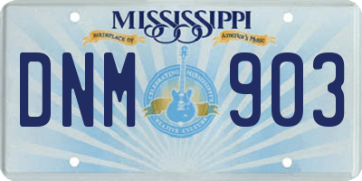 MS license plate DNM903