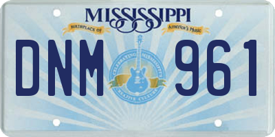 MS license plate DNM961