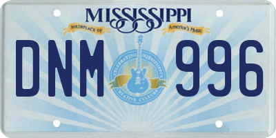 MS license plate DNM996