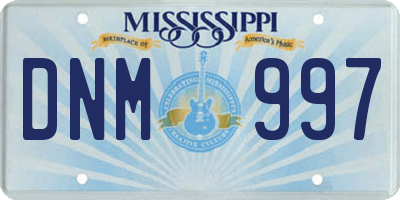 MS license plate DNM997