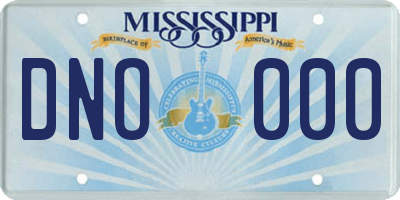 MS license plate DNO000