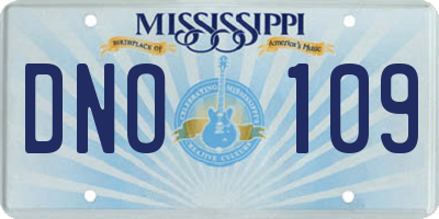 MS license plate DNO109