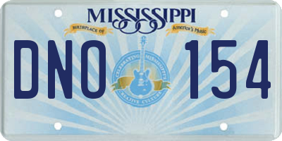 MS license plate DNO154