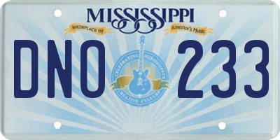 MS license plate DNO233