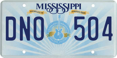 MS license plate DNO504