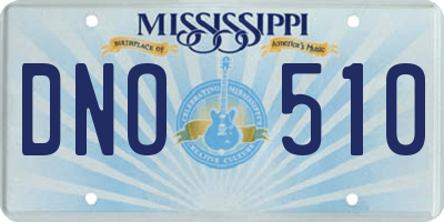 MS license plate DNO510