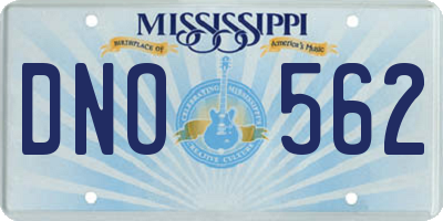MS license plate DNO562