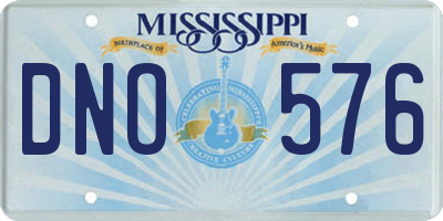 MS license plate DNO576