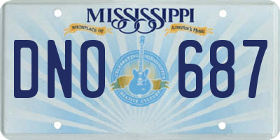 MS license plate DNO687