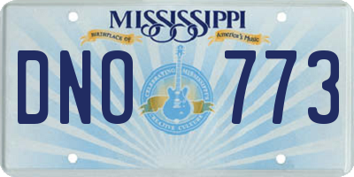 MS license plate DNO773
