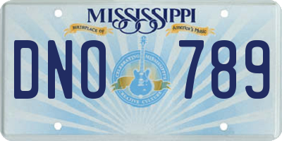 MS license plate DNO789