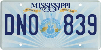 MS license plate DNO839