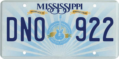 MS license plate DNO922