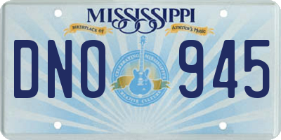 MS license plate DNO945