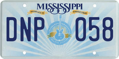 MS license plate DNP058