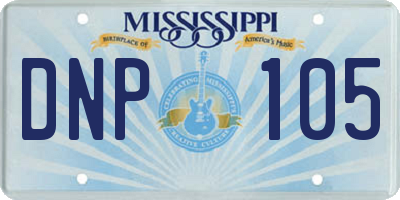 MS license plate DNP105