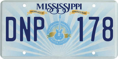 MS license plate DNP178