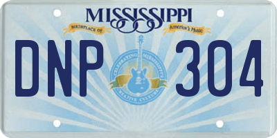 MS license plate DNP304