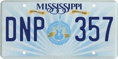 MS license plate DNP357