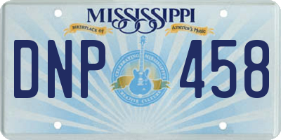 MS license plate DNP458