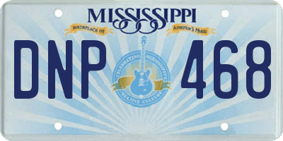 MS license plate DNP468