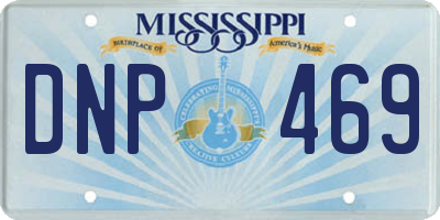 MS license plate DNP469