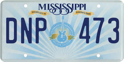 MS license plate DNP473