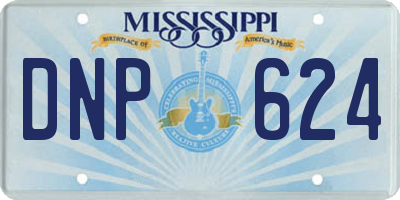 MS license plate DNP624